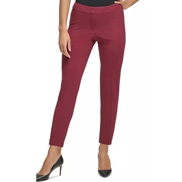 DKNY Low-Rise Skinny Ankle Pants Cabernet 4 - Picture 1 of 10